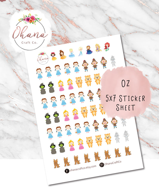 Wizard of Oz Planner Stickers | Life Planner | EC | Erin Condren | Ring | Disc | Personal | Pocket | Dorothy | Character | Movie | Toto