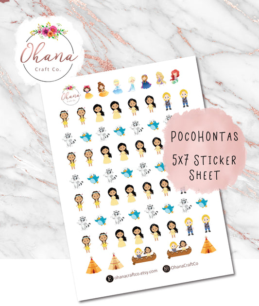 Pocahontas Planner Stickers ~ Magically Inspired | Life Planner | EC | Erin Condren | Happy | Disc | Ring | Pocket | Journal | Personal |