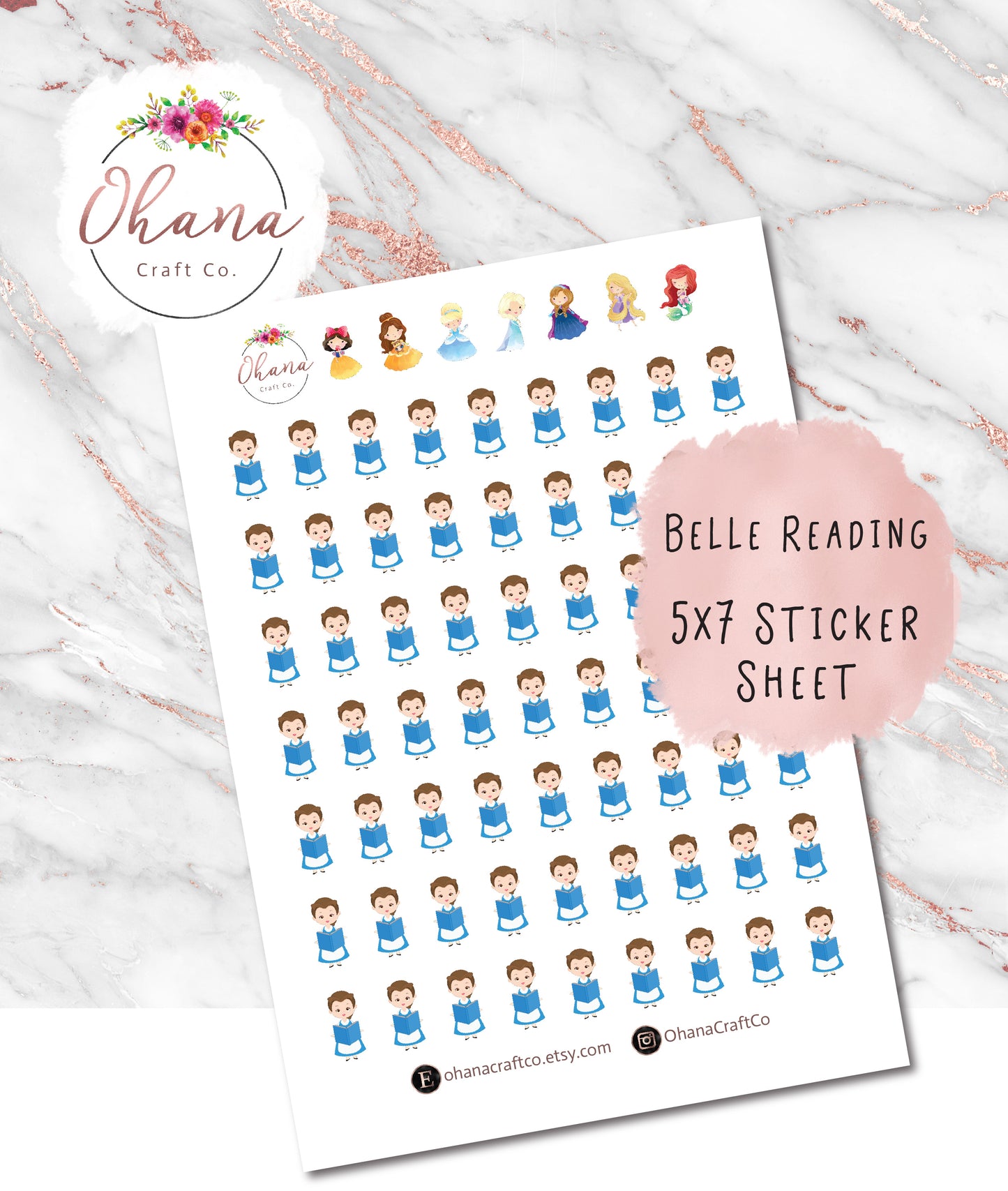 Belle Reading Planner Stickers ~ Magically Inspired | Life Planner | EC | Erin Condren | Limelife | Happy | Hobo | Book | Read | Nerd