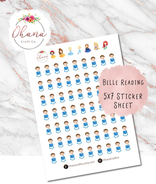 Belle Reading Planner Stickers ~ Magically Inspired | Life Planner | EC | Erin Condren | Limelife | Happy | Hobo | Book | Read | Nerd