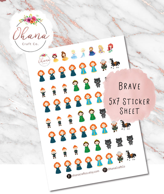 Brave Planner Stickers ~ Magically Inspired  | Life Planner | EC | Erin Condren | Limelife | Inkwell | Happy | Hobo | Pocket | Movie