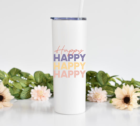 Happy Pastel 20 oz Tumbler with Straw