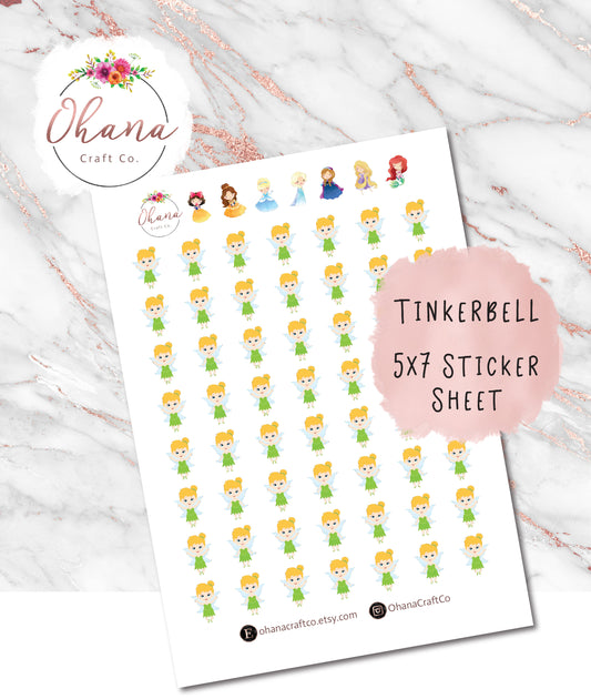 Tinkerbell Planner Stickers ~ Magically Inspired  | Life Planner | EC | Erin Condren | Disc | Ring | Happy | Journal | Scrapbook | Personal