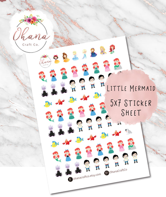 Little Mermaid Planner Sticker ~ Magically Inspired | Life Planner | EC | Erin Condren | Happy | Disc | Ring | Pocket | Hobo | Personal |