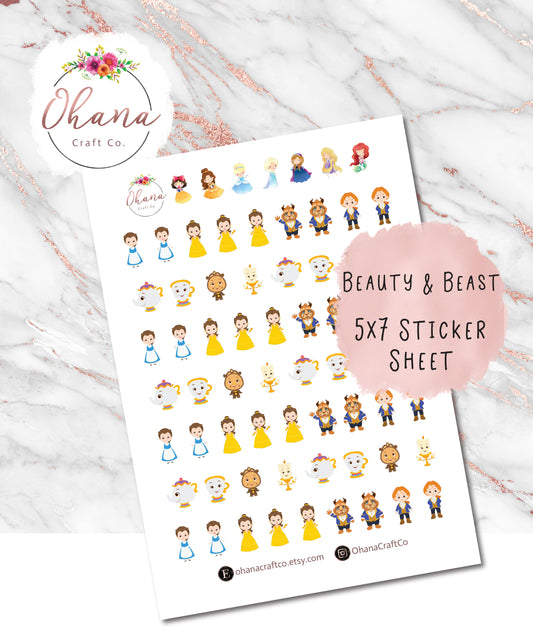 Beauty & Beast Planner Stickers ~ Magically Inspired | Life Planner | EC | Erin Condren | Limelife | Happy | Pocket | Hobo | Decorative