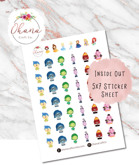 Inside Out Planner Stickers ~ Magically Inspired | Life Planner | EC | Erin Condren | Mood Tracker | Happy | Discbound | Movie