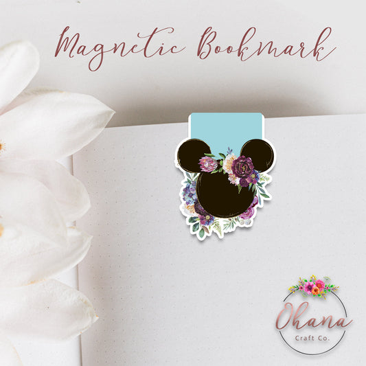 Floral Mouse Ears Inspired Magnetic Bookmark