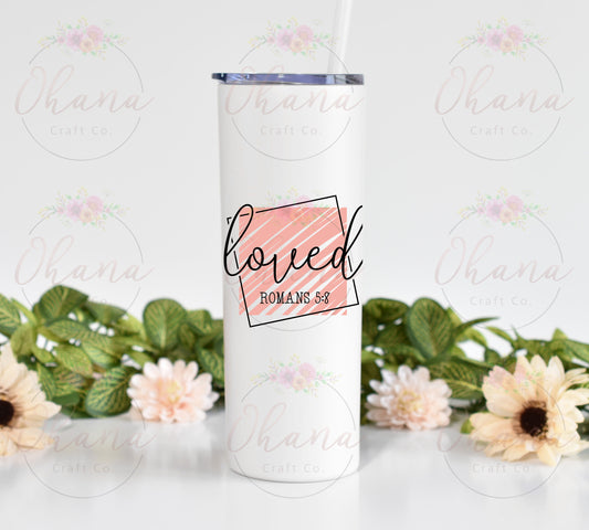 Loved Scripture 20 oz Tumbler with Straw