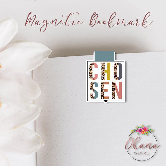Chosen Boho Leopard Magnetic Bookmark