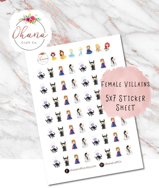 Female Villains Planner Stickers ~ Magically Inspired  | Life Planner | EC | Erin Condren | Evil | Hobo | Pocket | Personal | Ring | Disc |
