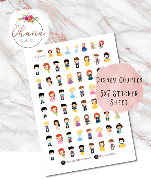 Disney Couples Planner Stickers ~ Magically Inspired | Life Planner | EC | Erin Condren | Limelife | Happy | Hobo | Pocket | Movie | Love