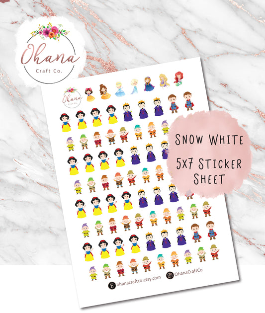 Snow White Planner Stickers ~ Magically Inspired | Life Planner | EC | Erin Condren | Happy | Disc | Ring | Pocket | Personal | Journal |