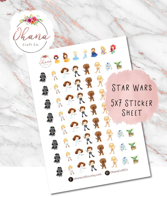 Star Wars Planner Stickers ~ Magically Inspired  | Life Planner | EC | Erin Condren |Disc | Ring | Pocket | Personal | Journal | Scrapbook |