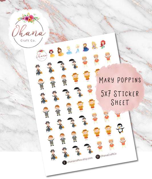 Mary Poppins Planner Stickers ~ Magically Inspired | Life Planner | EC | Erin Condren | Limelife | Disc | Ring | Happy | Personal | Pocket |
