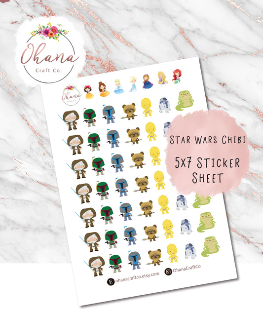 Star Wars Chibis Planner Stickers ~ Magically Inspired  | Life Planner | EC | Erin Condren | Disc | Ring | Journal | Scrapbook | Pocket |