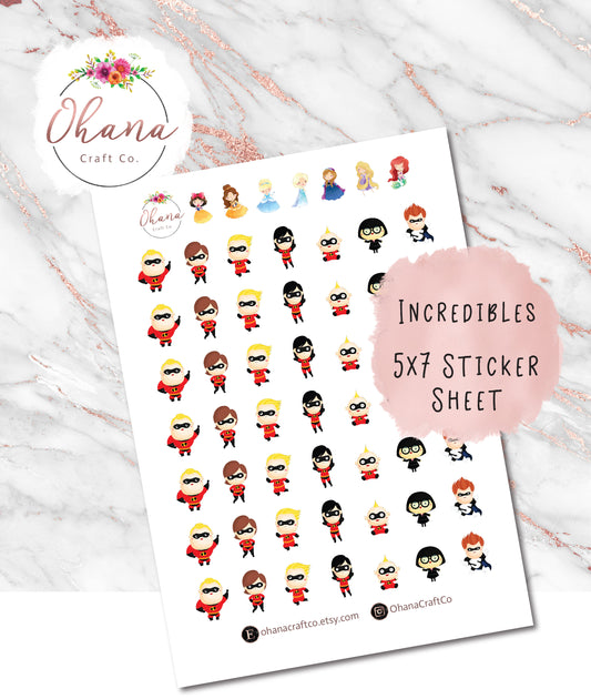 Incredibles Planner Stickers ~ Magically Inspired | Life Planner | EC | Erin Condren | Family | Happy | Hobo | Pocket | Personal | Movie