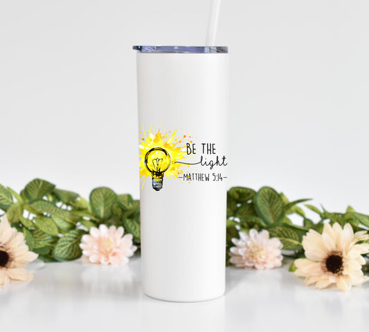Be The Light Scripture 20 oz Tumbler with Straw