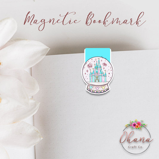 Magic Castle Snowglobe Inspired Magnetic Bookmark