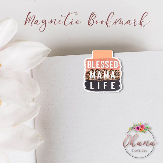 Blessed Mama Life Leopard Magnetic Bookmark